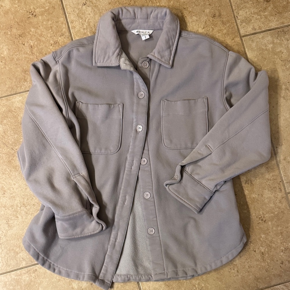 Athleta Light Purple Button-Up Shirt Jacket